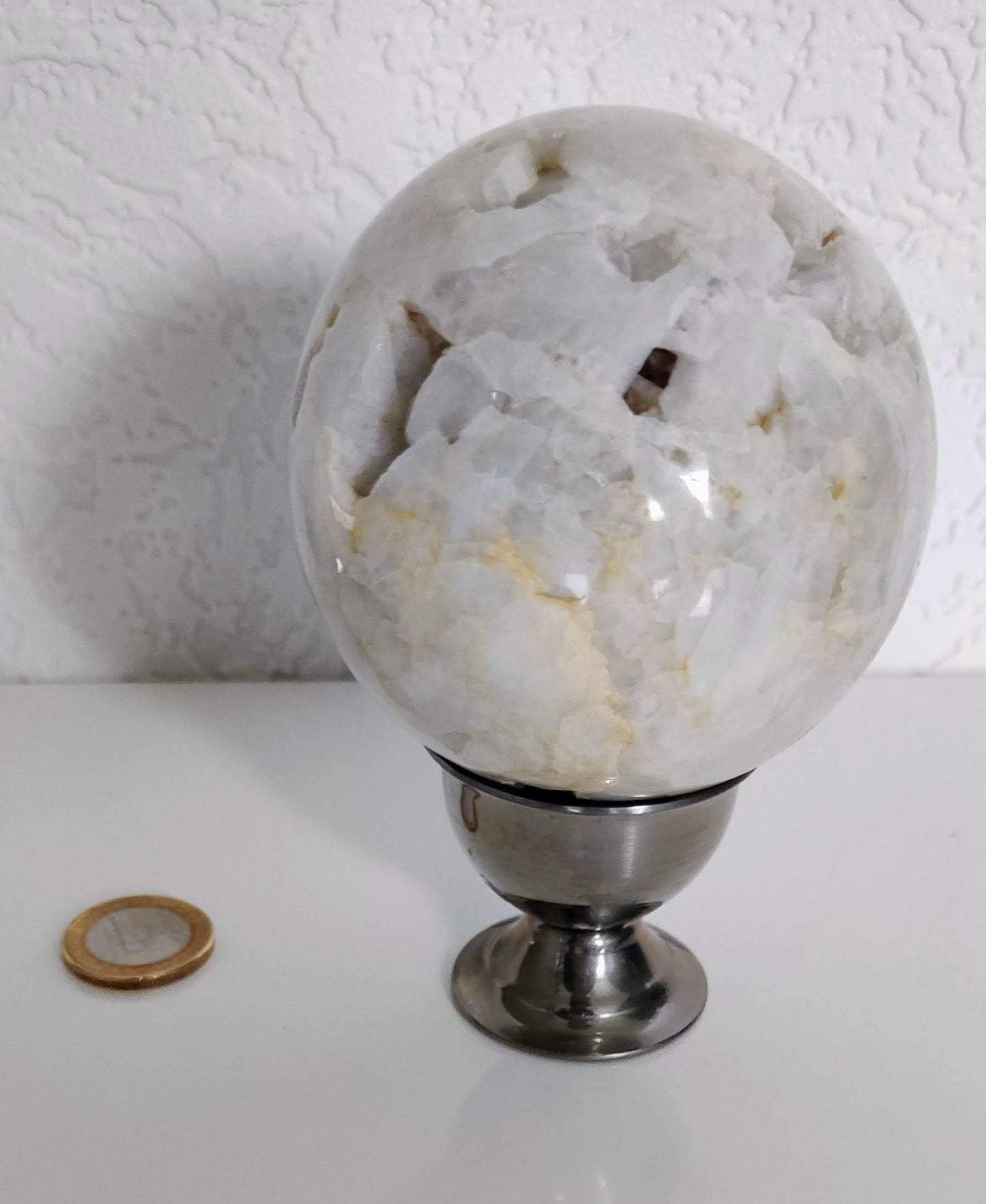 Sulfur Quartz Sphere: Natural Beauty & Healing Power