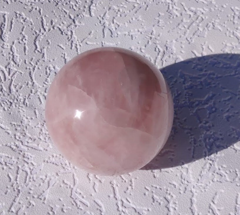 Radiant Love - Handcrafted 3.5" Rose Quartz Sphere for Healing and Decoration