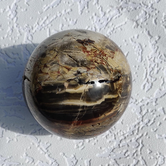 Brazilian Monet Jasper Harmony Sphere - 81mm Diameter - 727 grams - Grounding Crystal, Spiritual Home Decor
