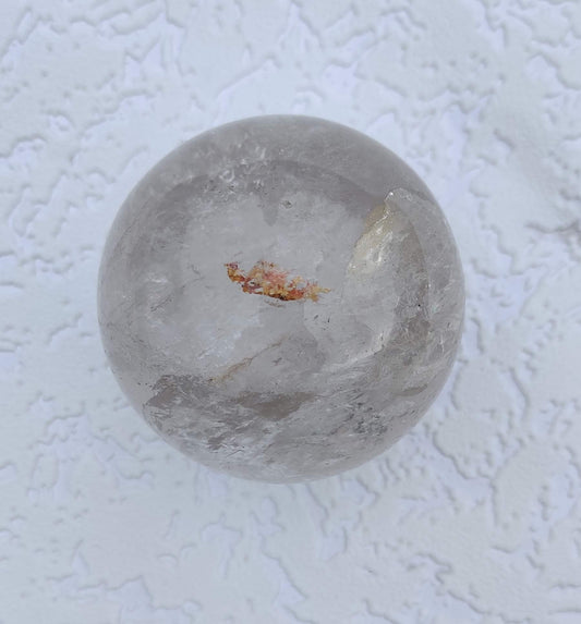Beautiful Brazilian Crystal Quartz Sphere - 422grams, 66.8mm Diameter